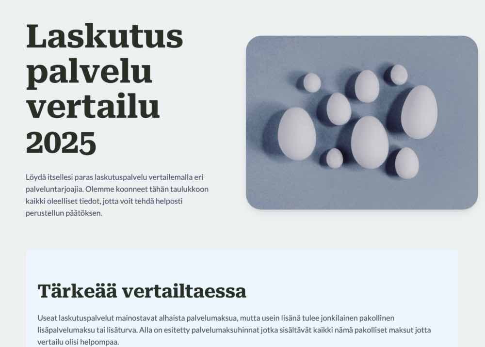 Kevytyrittäjäpalvelu vertailu 2025